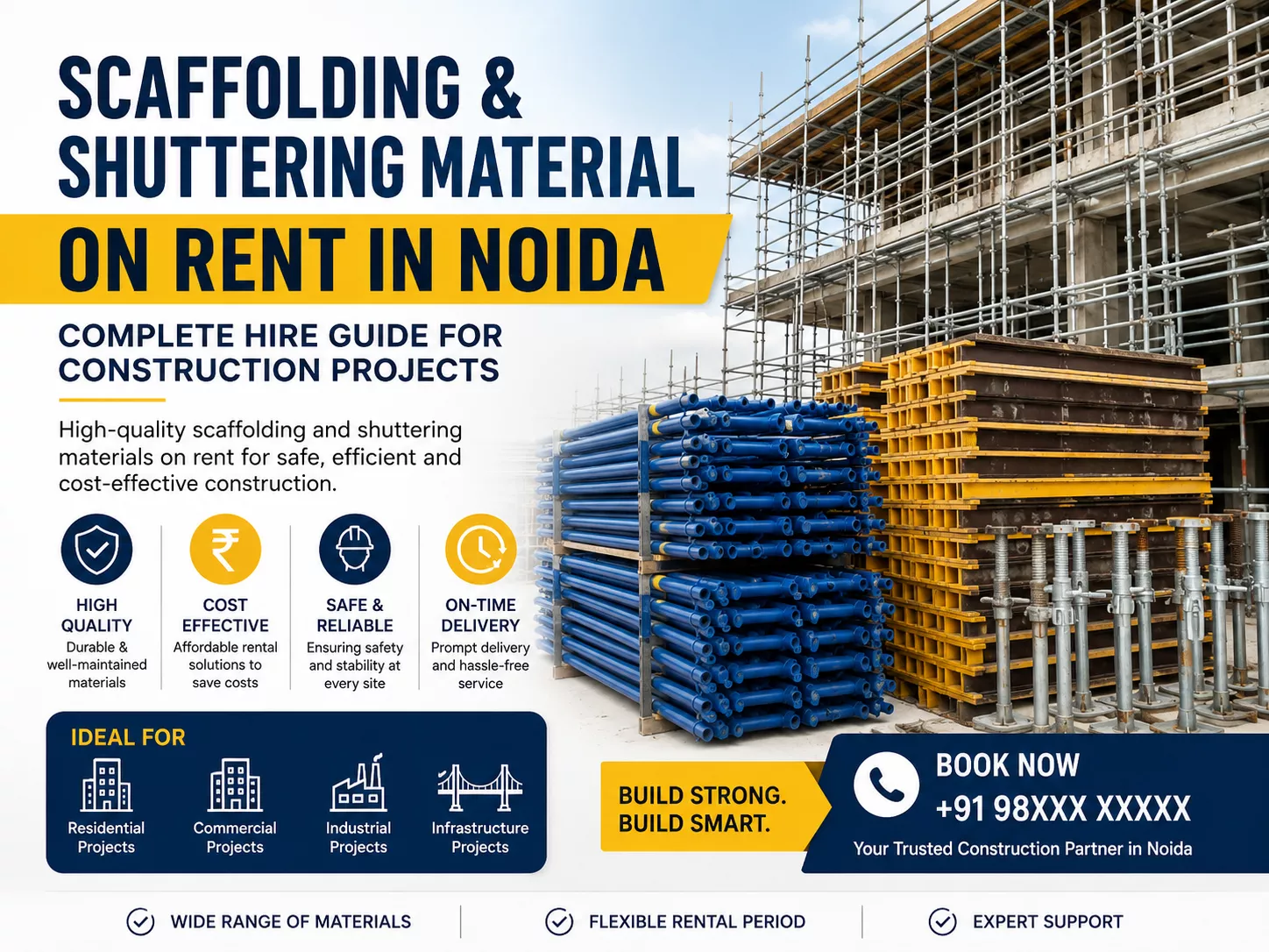 Scaffolding & Shuttering Material on Rent in Noida: Complete Hire Guide for Construction Projects
