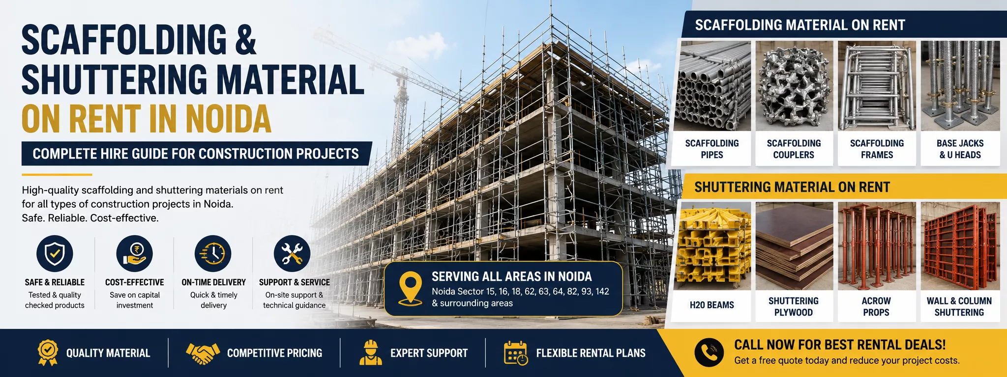 Scaffolding & Shuttering Material on Rent in Noida: Complete Hire Guide for Construction Projects