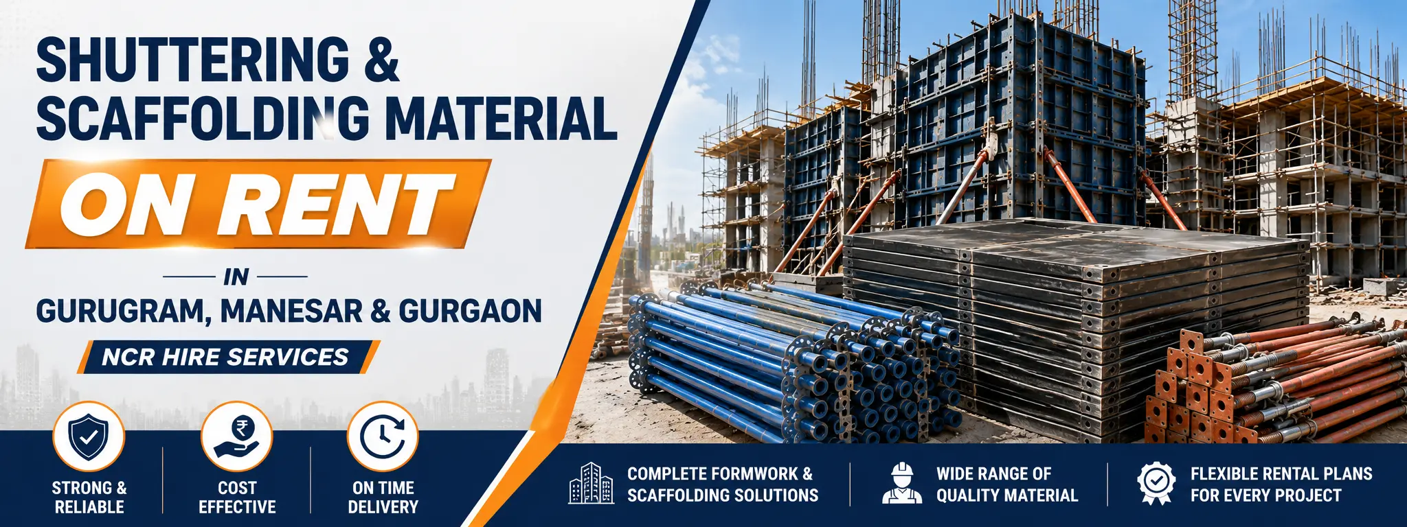 Shuttering & Scaffolding Material on Rent in Gurugram, Manesar & Gurgaon - NCR Hire Services